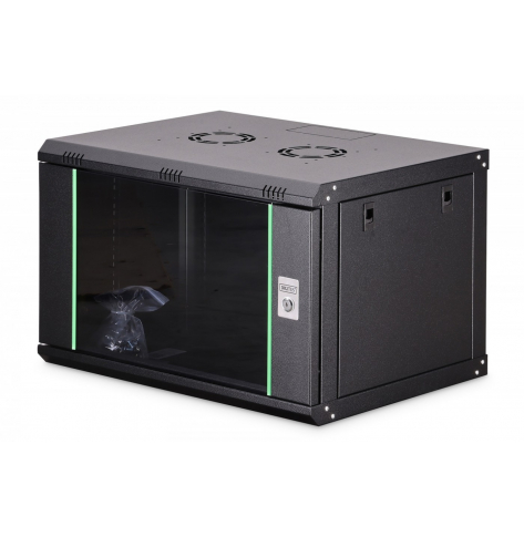Digitus Szafa sieciowa wisząca Dynamic 19" 7U rack 385x600x450mm, drzwi szyba, czarna, niezłożona, 60kg