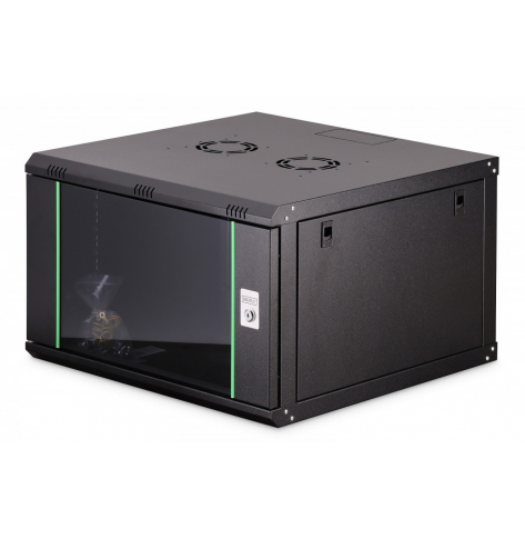 Digitus Szafa sieciowa wisząca Dynamic 19" 7U rack 385x600x600mm, drzwi szyba, czarna, niezłożona, 60kg