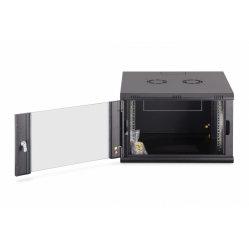 Digitus Szafa sieciowa wisząca Dynamic 19" 7U rack 385x600x600mm, drzwi szyba, czarna, niezłożona, 60kg