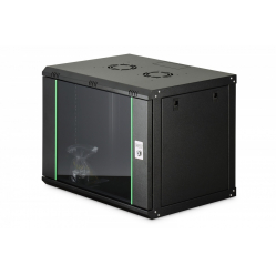 Digitus Szafa sieciowa wisząca Dynamic 19" 9U rack 474x600x450mm, drzwi szyba, czarna, niezłożona, 60kg