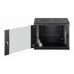 Digitus Szafa sieciowa wisząca Dynamic 19" 9U rack 474x600x450mm, drzwi szyba, czarna, niezłożona, 60kg