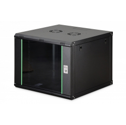 Digitus Szafa sieciowa wisząca Dynamic 19" 9U rack 474x600x600mm, drzwi szyba, czarna, niezłożona, 60kg