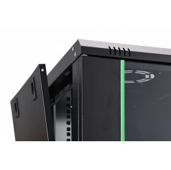 Digitus Szafa sieciowa wisząca Dynamic 19" 12U rack 607x600x450mm, drzwi szyba, czarna, niezłożona, 60kg