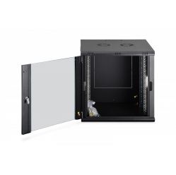 Digitus Szafa sieciowa wisząca Dynamic 19" 12U rack 607x600x600mm, drzwi szyba, czarna, niezłożona, 60kg