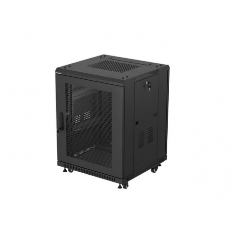 LANBERG Szafa instalacyjna rack stojąca 19 cali 15U 600x600 drzwi perforowane czarna (Flat pack)