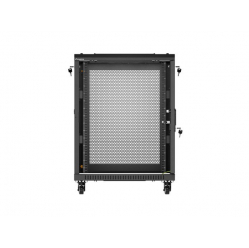 LANBERG Szafa instalacyjna rack stojąca 19 cali 15U 600x600 drzwi perforowane czarna (Flat pack)