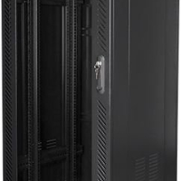 Szafa serwerowa LANBERG stojąca Rack 19 27U 600x600mm czarna (drzwi szklane) 