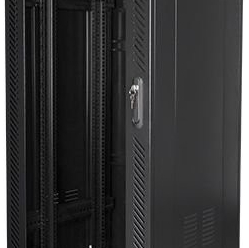 LANBERG Szafa stojąca Rack 19 27U 600x600mm czarna (drzwi szklane) 