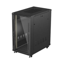 Szafa serwerowa LANBERG instalacyjna rack stojąca 19" 22U 600x1000 czarna drzwi przeszkolne ( flat pack) 