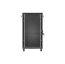 LANBERG Szafa instalacyjna rack stojąca 19" 22U 600x1000 czarna drzwi przeszkolne ( flat pack) 