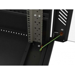 LANBERG Szafa instalacyjna rack stojąca 19" 22U 600x1000 czarna drzwi przeszkolne ( flat pack) 