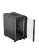 LANBERG Szafa instalacyjna rack stojąca 19" 22U 600x1000 czarna drzwi przeszkolne ( flat pack) 