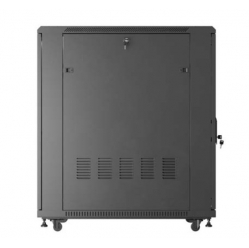 LANBERG Szafa instalacyjna rack stojąca 19" 22U 600x1000 czarna drzwi przeszkolne ( flat pack) 