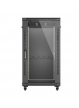 LANBERG Szafa instalacyjna rack stojąca 19" 22U 600x1000 czarna drzwi przeszkolne ( flat pack) 