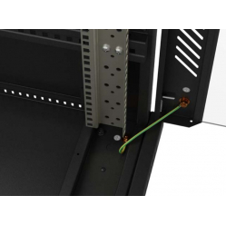 LANBERG Szafa instalacyjna rack stojąca 19" 22U 600x1200 czarna drzwi przeszklone (flat pack) 