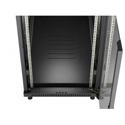 LANBERG Szafa instalacyjna rack stojąca 19" 22U 600x1200 czarna drzwi przeszklone (flat pack) 