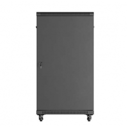 LANBERG Szafa instalacyjna rack stojąca 19" 22U 600x1200 czarna drzwi przeszklone (flat pack) 
