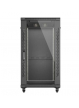 LANBERG Szafa instalacyjna rack stojąca 19" 22U 600x1200 czarna drzwi przeszklone (flat pack) 
