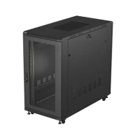 Szafa serwerowa LANBERG instalacyjna rack stojąca 19" 22U 600x1200 czarna drzwi perforowane (flat pack) 