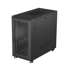 LANBERG Szafa instalacyjna rack stojąca 19" 22U 600x1200 czarna drzwi perforowane (flat pack) 