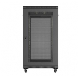 LANBERG Szafa instalacyjna rack stojąca 19" 22U 600x1200 czarna drzwi perforowane (flat pack) 