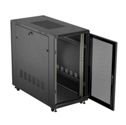 LANBERG Szafa instalacyjna rack stojąca 19" 22U 600x1200 czarna drzwi perforowane (flat pack) 