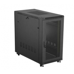 LANBERG Szafa instalacyjna rack stojąca 19" 22U 600x1200 czarna drzwi perforowane (flat pack) 