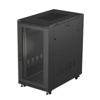 Szafa serwerowa LANBERG instalacyjna rack stojąca 19" 22U 600x1000 czarna drzwi perforowane ( flat pack) 