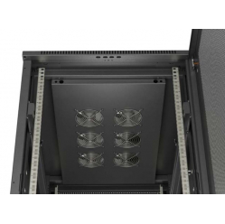 LANBERG Szafa instalacyjna rack stojąca 19" 22U 600x1000 czarna drzwi perforowane ( flat pack) 