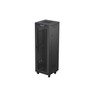 Szafa serwerowa LANBERG instalacyjna rack stojąca 19 cali 37U 600x600 drzwi perforowane LCD czarna (Flat pack)