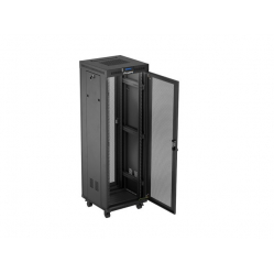 LANBERG Szafa instalacyjna rack stojąca 19 cali 37U 600x600 drzwi perforowane LCD czarna (Flat pack)
