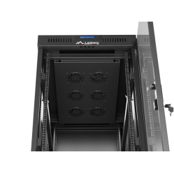 LANBERG Szafa instalacyjna rack stojąca 19 cali 32U 600x1000 drzwi przeszklone LCD czarna (Flat pack)