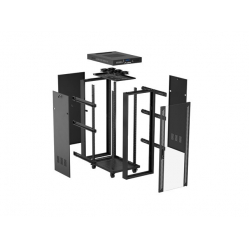 LANBERG Szafa instalacyjna rack stojąca 19 cali 32U 600x1000 drzwi przeszklone LCD czarna (Flat pack)