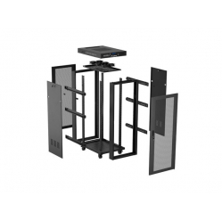 LANBERG Szafa instalacyjna rack stojąca 19 cali 32U 600x1000 drzwi perforowane LCD czarna (Flat pack)