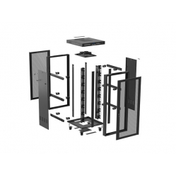 LANBERG Szafa instalacyjna rack stojąca 19 cali 37U 800x800 drzwi perforowane LCD czarna (Flat pack)