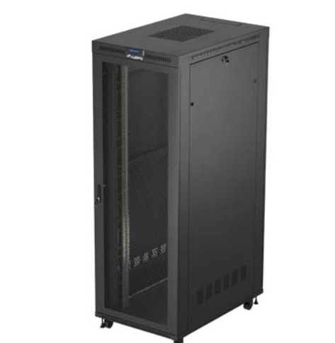 LANBERG Szafa instalacyjna rack stojąca 19 cali 47U 800x1200 czarna drzwi perforowane LCD (flat pack) V2