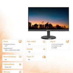 AG NEOVO Monitor 21,5 cala LW-2203 HDMI VGA 100Hz 