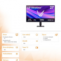 LG Electronics Monitor 27G411A-B 27 cali FHD UltraGear 
