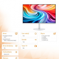 Acer Monitor 24 cale SA243YG0WI IPS FHD 120Hz HDMI BIAŁY 