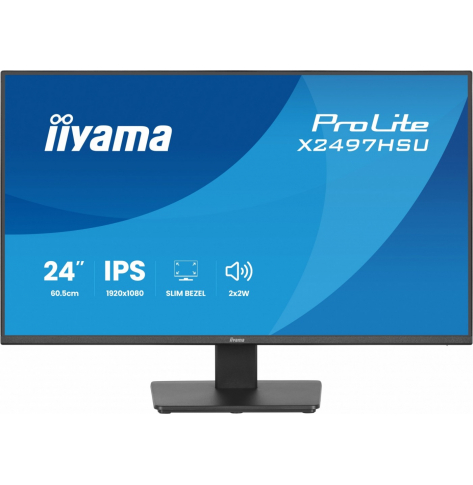 IIYAMA Monitor ProLite 23.8 cala X2497HSU-B1 IPS,FHD,HDMI,DP,120Hz,350CD,2xUSBv3.2, 2xUSB-C, GW 5lat