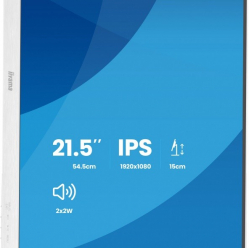 IIYAMA Monitor 22 cale XUB2293HSU-W7 IPS, 100Hz, Pivot, HAS(150mm), 300cd, BIAŁY 