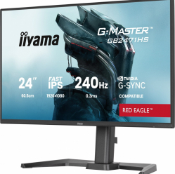 IIYAMA Monitor 23,8 cala GB2471HS-B1 Fast IPS,FHD,240Hz,2xHDMI,DP, 350cd, HAS(150) PIVOT, Adaptive G-SYNC - 1920 x 1080 @48-240Hz DisplayPort Only 