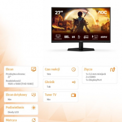 AOC Monitor C27G42E 27 cali 180Hz Curved VA HDMIx2 DP 