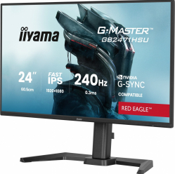 IIYAMA Monitor 23.8 cala GB2471HSU-B1 IPS,FHD,240Hz,2xHDMI,DP,1xUSB 3.2, 1xUSB C, Adaptive G-SYNC - 1920 x 1080 @48-240Hz DisplayPort Only, HA