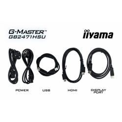 IIYAMA Monitor 23.8 cala GB2471HSU-B1 IPS,FHD,240Hz,2xHDMI,DP,1xUSB 3.2, 1xUSB C, Adaptive G-SYNC - 1920 x 1080 @48-240Hz DisplayPort Only, HA