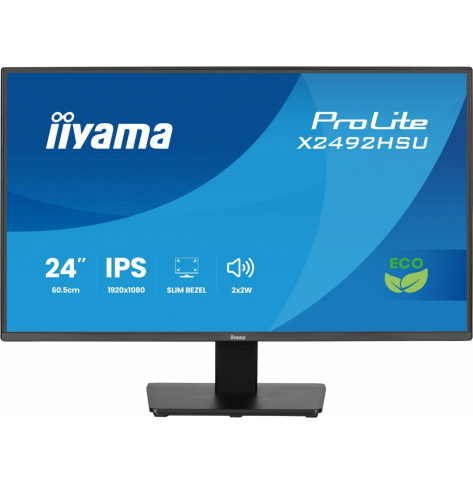 IIYAMA Monitor 24 cale X2492HSU-B1 IPS,FHD,HDMI,DP,120Hz,300cd,4ms,USB HUBx2cienkie ramki, 1500:1, ErP B