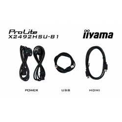 IIYAMA Monitor 24 cale X2492HSU-B1 IPS,FHD,HDMI,DP,120Hz,300cd,4ms,USB HUBx2cienkie ramki, 1500:1, ErP B