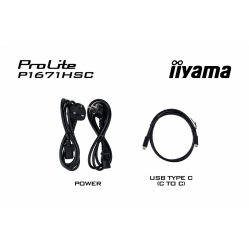 IIYAMA Monitor 15.6 cala P1671HSC-B1 IPS,FHD,miniHDMI,2xUSBC,250cd,8ms,2x1W, 0,7kg