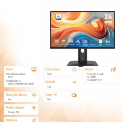 MSI Monitor PRO MP245PG E14 23.8 cala/LED/FHD/Flat/144Hz/Black 