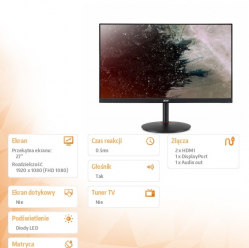 Acer Monitor 27 cali Nitro XV270M3b miiprx FHD IPS 180Hz 